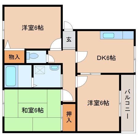 近鉄御所駅 徒歩17分 1階の物件間取画像